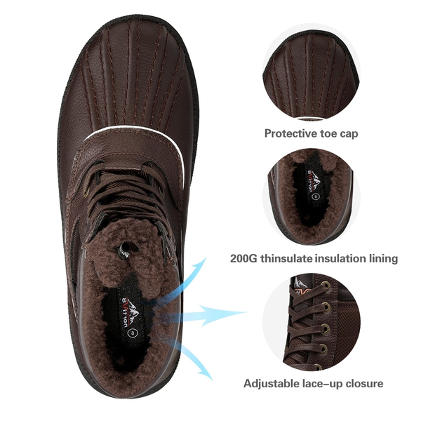 Men's Insulated Snow Boots - DARK BROWN - 1